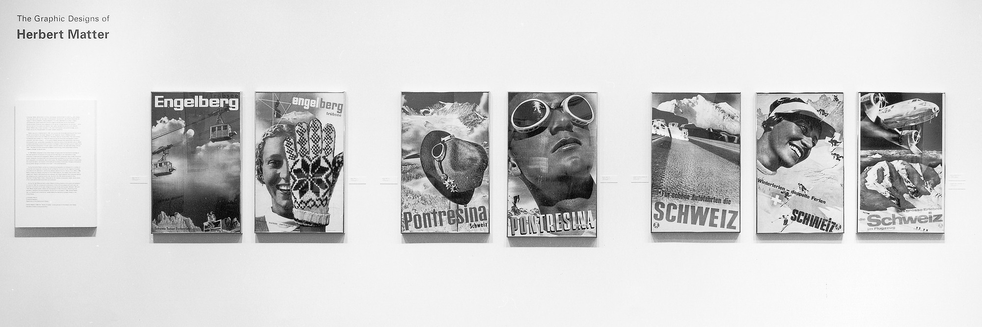 Installation view of The Graphic Designs of Herbert Matter at The Museum of Modern Art, New York. Photo: Mali Olatunji