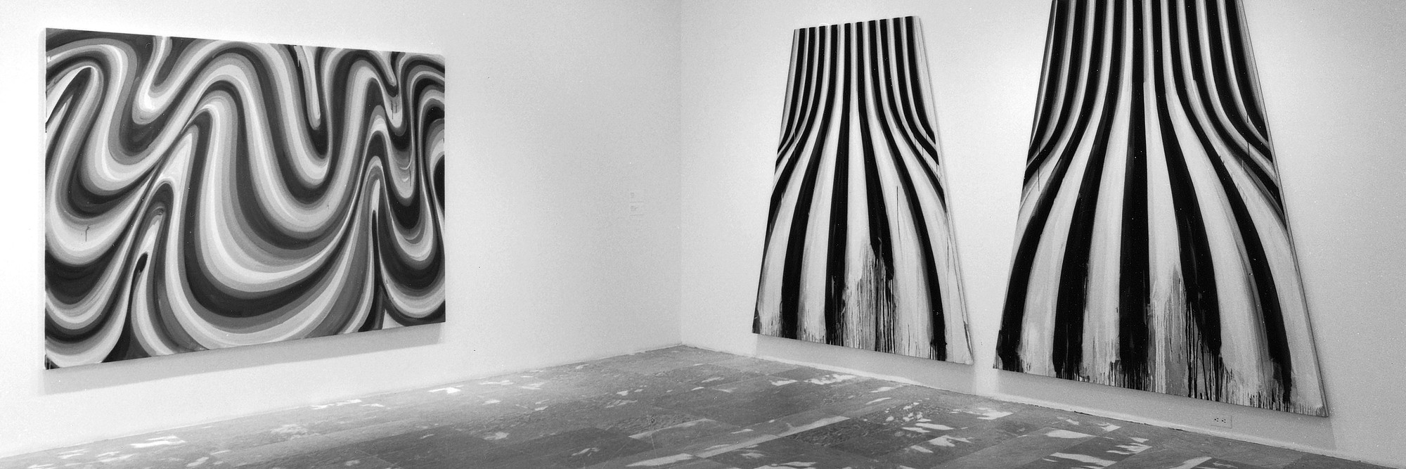 Installation view of Projects 63: Karin Davie, Udomsak Krisanamis, Bruce Pearson, Fred Tomaselli. The Museum of Modern Art. Photo: Thomas Griesel