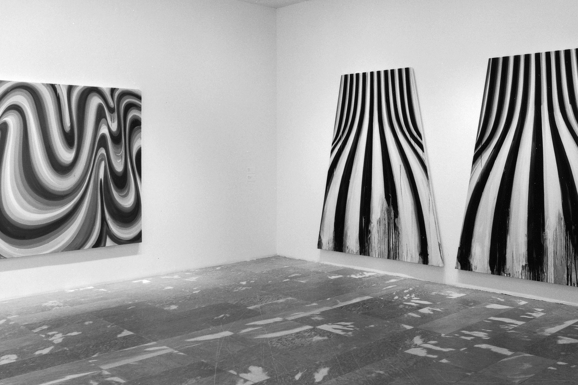 Installation view of Projects 63: Karin Davie, Udomsak Krisanamis, Bruce Pearson, Fred Tomaselli. The Museum of Modern Art. Photo: Thomas Griesel