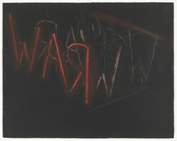 Bruce Nauman. RAW-WAR. 1971. Lithograph; composition 22 3/8 × 28 1/4″ (56.9 × 71.7 cm); sheet 22 3/8 × 28 1/4″ (56 × 71.7 cm). Publisher: Castelli Graphics, New York, and Nicholas Wilder Gallery, Los Angeles. Printer: Cirrus Editions, Ltd., Los Angeles. Edition: 100. John B. Turner Fund. © 2016 Bruce Nauman / Artists Rights Society (ARS), New York