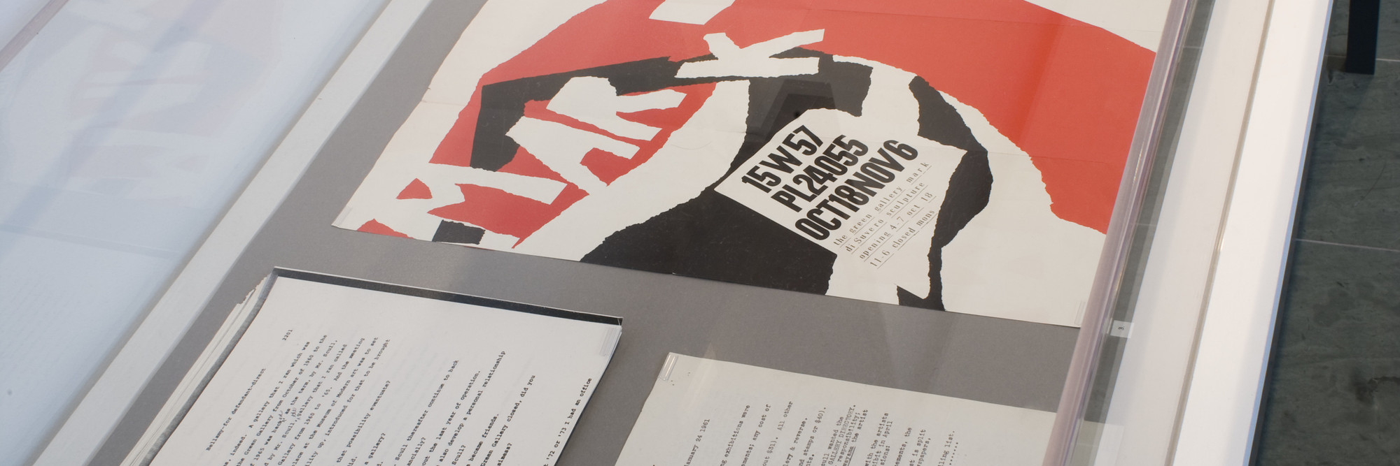 Installation view of The Dealer as Co-Conspirator: Selections from the Richard Bellamy Papers in The Museum of Modern Art Archives. © 2016 The Museum of Modern Art, New York. Photo: Thomas Griesel
