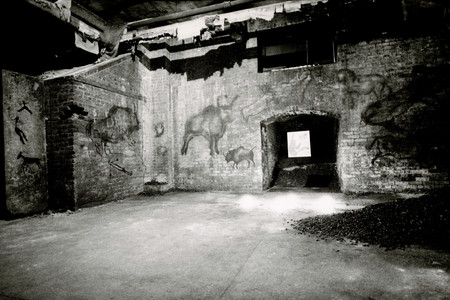 Installation view of Alanna and her Sister by Richard Tuttle, within the exhibition Rooms at P.S. 1, 1976. Photo: Gianfranco Gorgoni