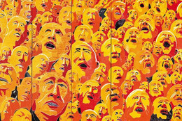 Fang Lijun. 2003.2.1. 2003. Woodcut on seven scrolls, overall: 13 × 28′ (396.2 × 853.4 cm). Publisher: Alexander Ochs Galleries Berlin/Beijing. Printer: the artist. Edition: 8. The Museum of Modern Art, New York. Fund for the Twenty-First Century, 2004. © 2005 Fang Lijun and Alexander Ochs Galleries Berlin/Beijing