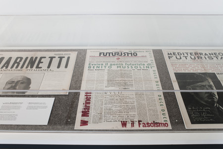Installation view of Words in Freedom: Futurism at 100 at The Museum of Modern Art, 2009. Photo: Thomas Griesel