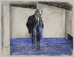 William Kentridge. Drawing from STEREOSCOPE. 1998–99. Charcoal and pastel on paper, 47 1/4 × 63″ (120 × 160 cm). Gift of The Junior Associates of The Museum of Modern Art, with special contributions from Anonymous, Scott J. Lorinsky, Yasufumi Nakamura, and The Wider Foundation. © 2003 William Kentridge. Photo: Tom Griesel, The Museum of Modern Art