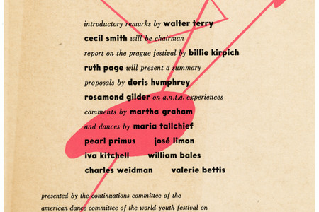 Flyer for “An Evening on American Dance.” The Museum of Modern Art. c. January 1948