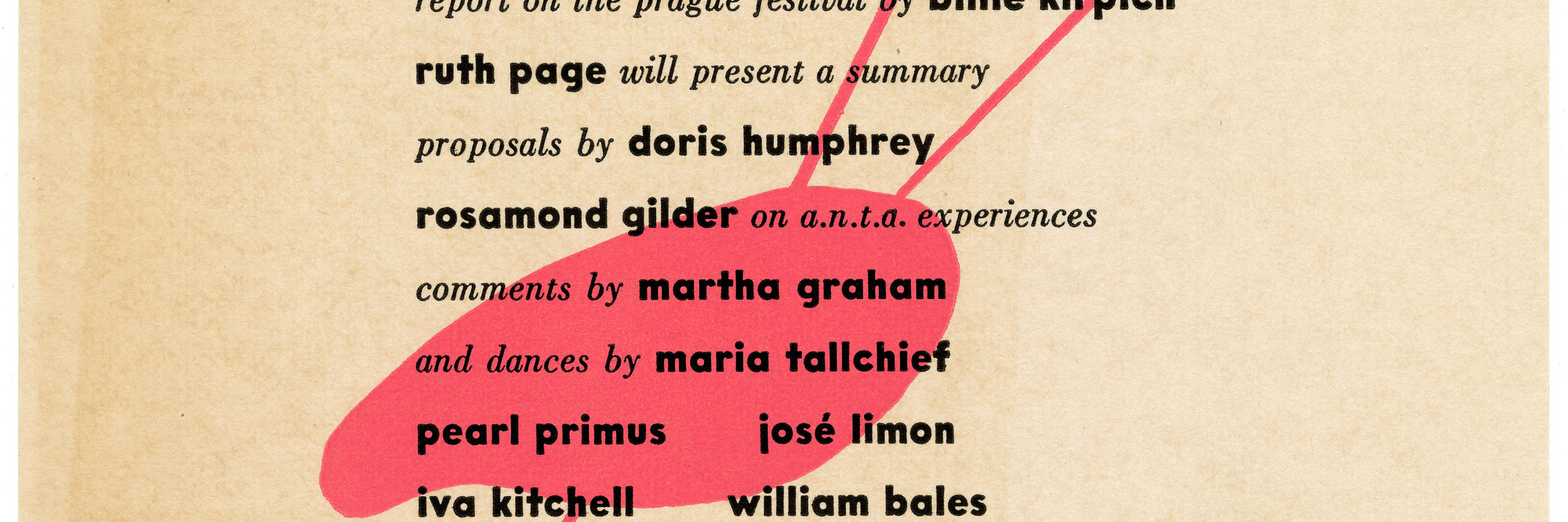 Flyer for “An Evening on American Dance.” The Museum of Modern Art. c. January 1948