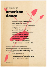 Flyer for “An Evening on American Dance.” The Museum of Modern Art. c. January 1948