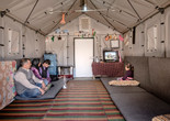 Interior of a Better Shelter prototype in Kawergosk Refugee Camp, Erbil, Iraq. Better Shelter. 2015.