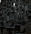 Louise Nevelson. Sky Cathedral (detail). 1958. Painted wood, 11′ 3½″ × 10′ ¼″ × 18″ (343.9 × 305.4 × 45.7 cm). Gift of Mr. and Mrs. Ben Mildwoff. © 2016 Estate of Louise Nevelson / Artists Rights Society (ARS), New York