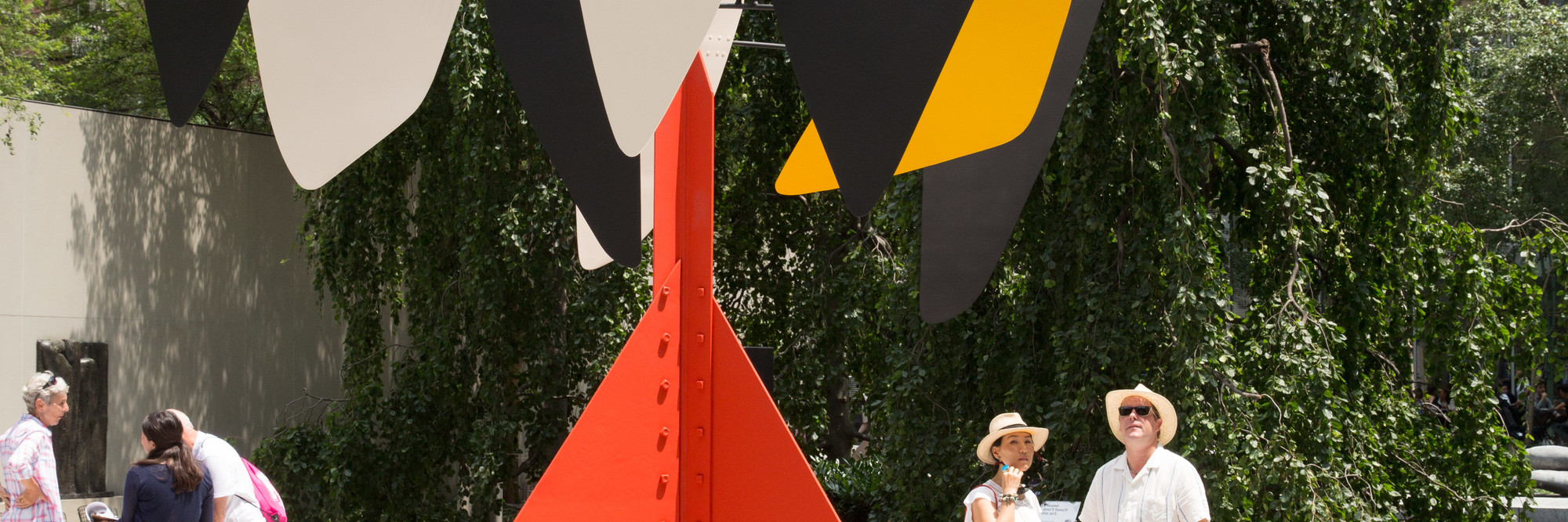 Image of The Abby Aldrich Rockefeller Sculpture Garden at The Museum of Modern Art. Pictured: Alexander Calder. Sandy’s Butterfly. 1964. Painted sheet steel and iron rods. Gift of the artist. © 2016 Calder Foundation, New York/Artists Rights Society (ARS), New York. Photos: Gus Powell