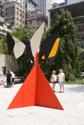Image of The Abby Aldrich Rockefeller Sculpture Garden at The Museum of Modern Art. Pictured: Alexander Calder. Sandy’s Butterfly. 1964. Painted sheet steel and iron rods. Gift of the artist. © 2016 Calder Foundation, New York/Artists Rights Society (ARS), New York. Photos: Gus Powell
