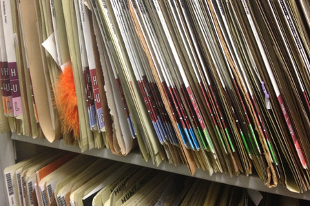 Artists’ files in the MoMA Library, MoMA QNS, 2013