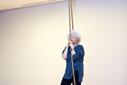 Simone Forti. Accompaniment for La Monte’s “2 sounds” and La Monte’s “2 sounds.” 1961. Performance at The Museum of Modern Art, 2009. © 2009 Yi-Chun Wu/The Museum of Modern Art