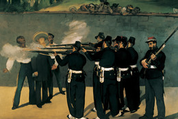 Edouard Manet. The Execution of Emperor Maximilian. 1868–69. Oil on canvas, 99 3/16 × 118 7/8″ (252 × 302 cm). Kunsthalle, Mannheim. Photo: Kunsthalle Mannheim, Margita Wickenhäuser