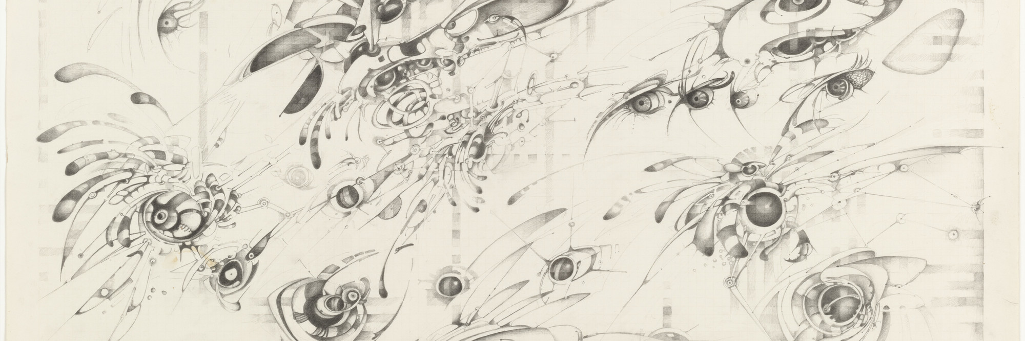 Lee Bontecou. Untitled. 1997. Pencil on graph paper, 22 × 30″ (55.9 × 76.2 cm). The Judith Rothschild Foundation Contemporary Drawings Collection Gift. © 2016 Lee Bontecou