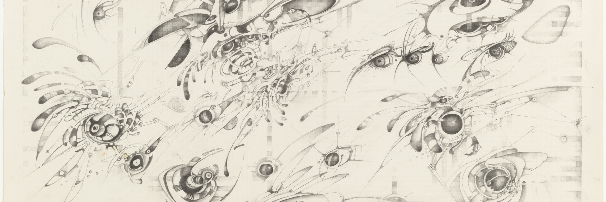 Lee Bontecou. Untitled. 1997. Pencil on graph paper, 22 × 30″ (55.9 × 76.2 cm). The Judith Rothschild Foundation Contemporary Drawings Collection Gift. © 2016 Lee Bontecou
