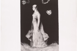 Odilon Redon. The Haunting. 1893, published 1894. Lithograph on chine appliqué. Composition: 14 5/16 × 8 15/16″ (36.3 × 22.7 cm), Sheet: 24 13/16 × 17 11/16″ (63 × 44.9 cm). Publisher: probably the artist, Paris. Printer: Léon Monrocq, Paris. Edition: 50. Gift of The Ian Woodner Family Collection