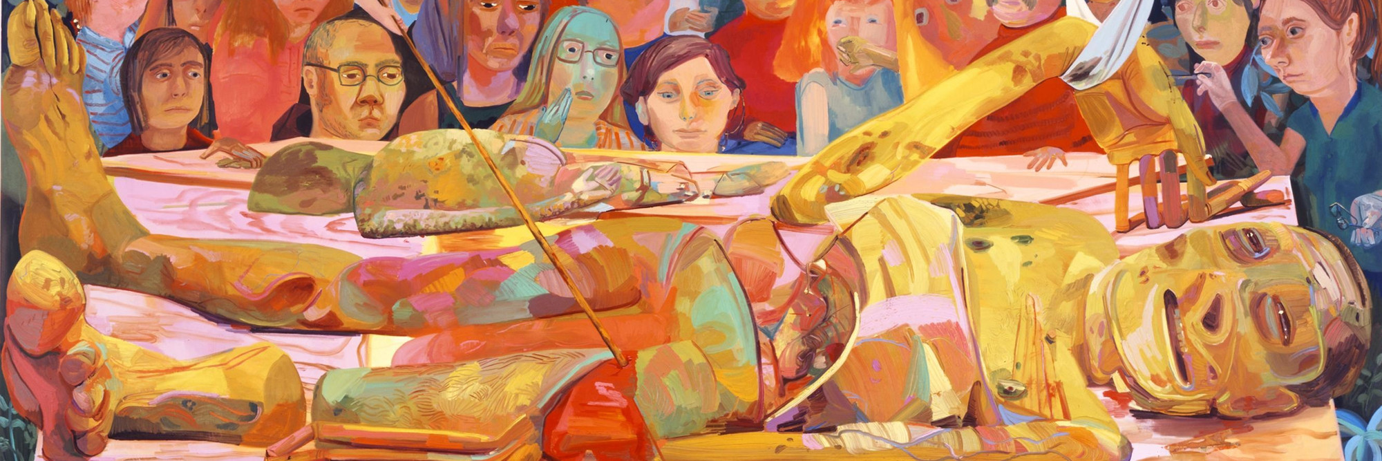 Dana Schutz. Presentation. 2005. Oil on canvas, 10 × 14′ (304.8 × 426.7 cm). Fractional and promised gift of Michael and Judy Ovitz. © 2016 Dana Schutz