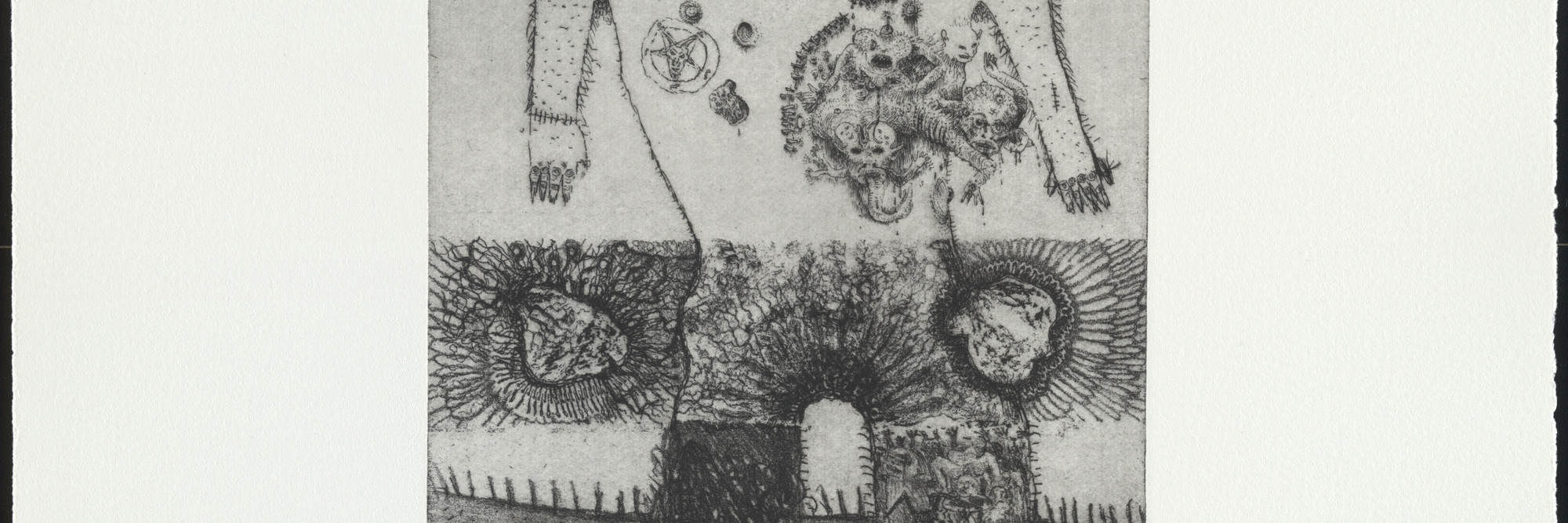Dinos and Jake Chapman. Untitled, from the portfolio Exquisite Corpse. 2000. Etching. Plate: 9 1/16 × 7 1/16″ (23 × 18 cm). Publisher: The Paragon Press, London. Printer: Hope (Sufferance) Press, London. Edition: 30. The Museum of Modern Art. Roxanne H. Frank Fund