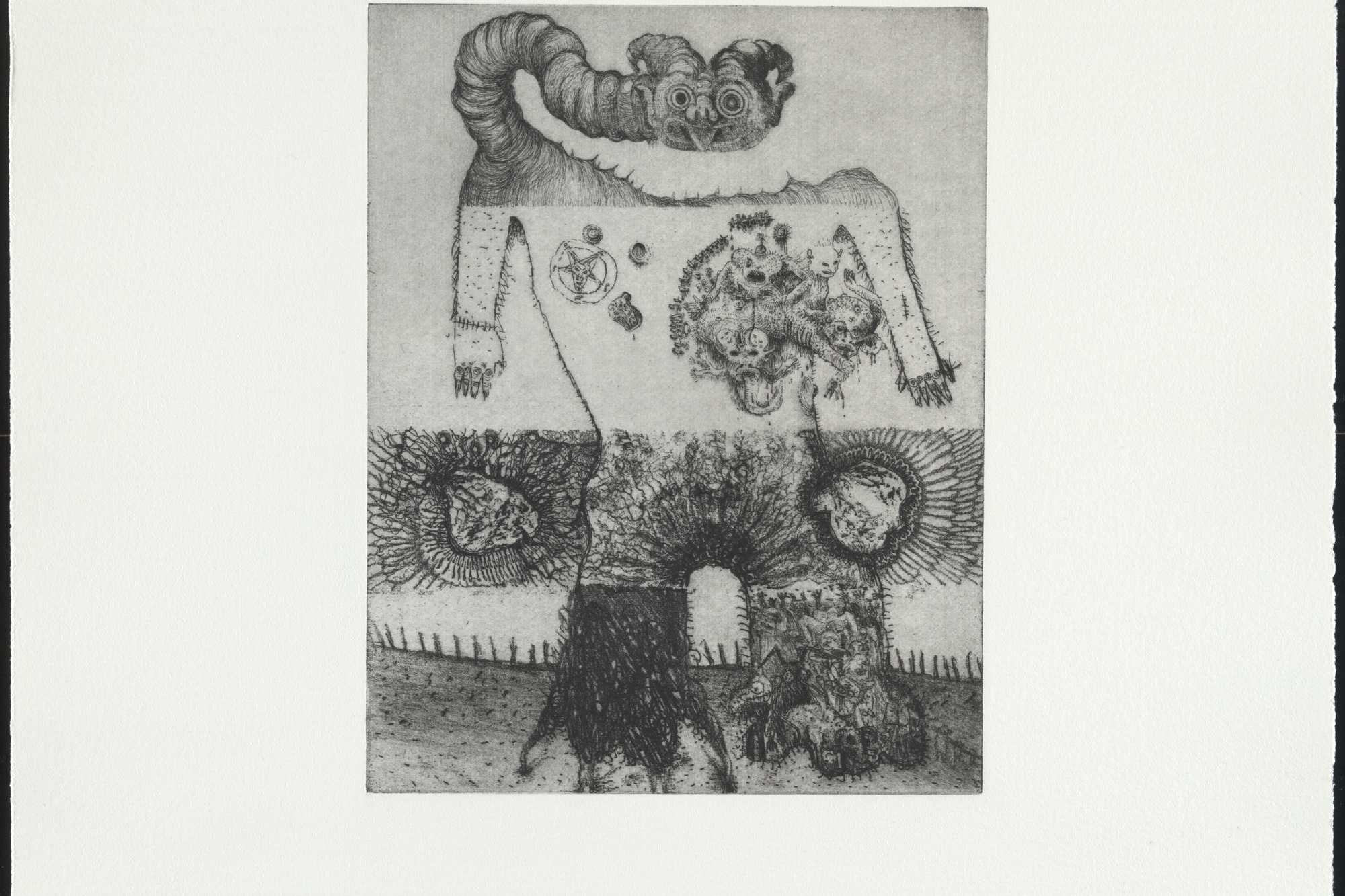 Dinos and Jake Chapman. Untitled, from the portfolio Exquisite Corpse. 2000. Etching. Plate: 9 1/16 × 7 1/16″ (23 × 18 cm). Publisher: The Paragon Press, London. Printer: Hope (Sufferance) Press, London. Edition: 30. The Museum of Modern Art. Roxanne H. Frank Fund