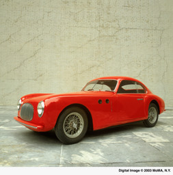 Pininfarina (Battista “Pinin” Farina). Cisitalia 202 GT. 1946. Aluminum body, 49″ × 13′ 2″ × 57 7/8″ (125 × 401 × 147 cm). The Museum of Modern Art, New York. Gift of the manufacturer
