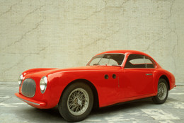 Pininfarina (Battista “Pinin” Farina). Cisitalia 202 GT. 1946. Aluminum body, 49″ × 13′ 2″ × 57 7/8″ (125 × 401 × 147 cm). The Museum of Modern Art, New York. Gift of the manufacturer