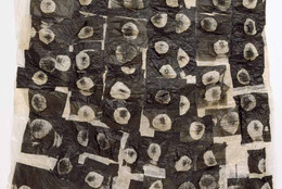 Kiki Smith. Untitled (Moons). 1993. Collaged lithograph on handmade Nepalese paper. Composition and sheet (overall): 65 3/8 × 64 3/16 × 2 3/8″ (166 × 163 × 5.5 cm). Publisher: unpublished. Printer: Universal Limited Art Editions, West Islip, New York. Edition: few known variants. The Museum of Modern Art, New York. Anna Marie and Robert F. Shapiro Fund and Riva Castleman Endowment Fund, 2003. © 2003 Kiki Smith