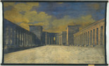 Ludwig Mies van der Rohe. Bismarck Monument, Bingen, Germany, perspective view of courtyard. 1910. Gouache on linen, 55 1/2 × 94 1/2″ (141 × 240 cm). Rob Beyer Purchase Fund, Edward Larrabee Barnes Purchase Fund, Marcel Breuer Purchase Fund, and Philip Johnson Purchase Fund. © 2016 Artists Rights Society (ARS), New York / VG Bild-Kunst, Bonn