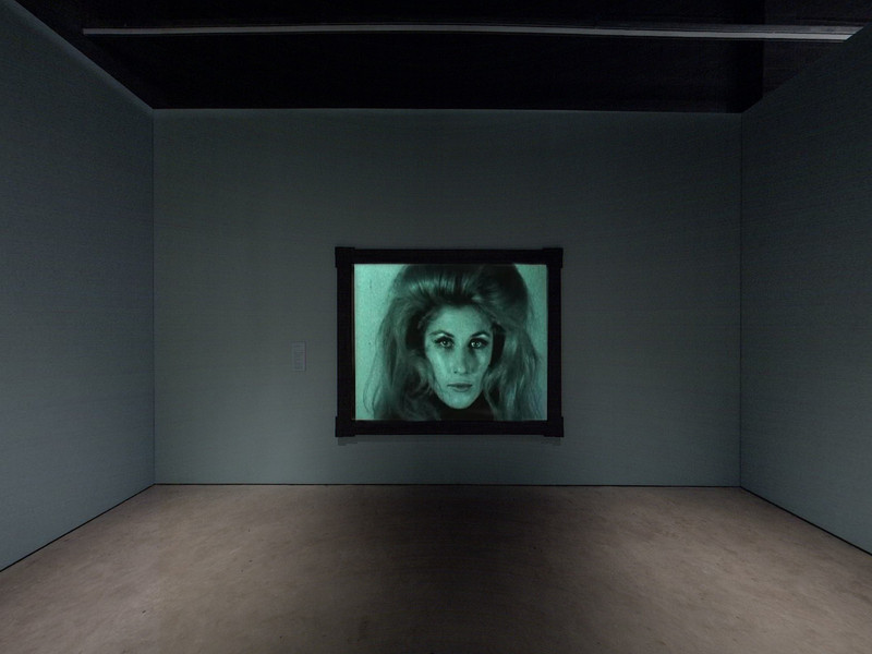 Installation view of Andy Warhol: Screen Tests at The Museum of Modern Art, New York