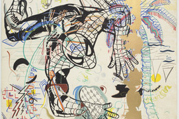Sigmar Polke. Spiderman 1971–74. Cut-and-pasted painted papers on canvas, 9′ 3 1/4″ × 10′ 3″ (282.6 × 213.4 cm). Purchased with funds given by Leon D. Black, Marie-Josée and Henry R. Kravis, Jo Carole and Ronald S. Lauder, and the Richard E. Salomon Family. © 2016 Estate of Sigmar Polke / Artists Rights Society (ARS), New York / VG Bild-Kunst, Bonn, Germany