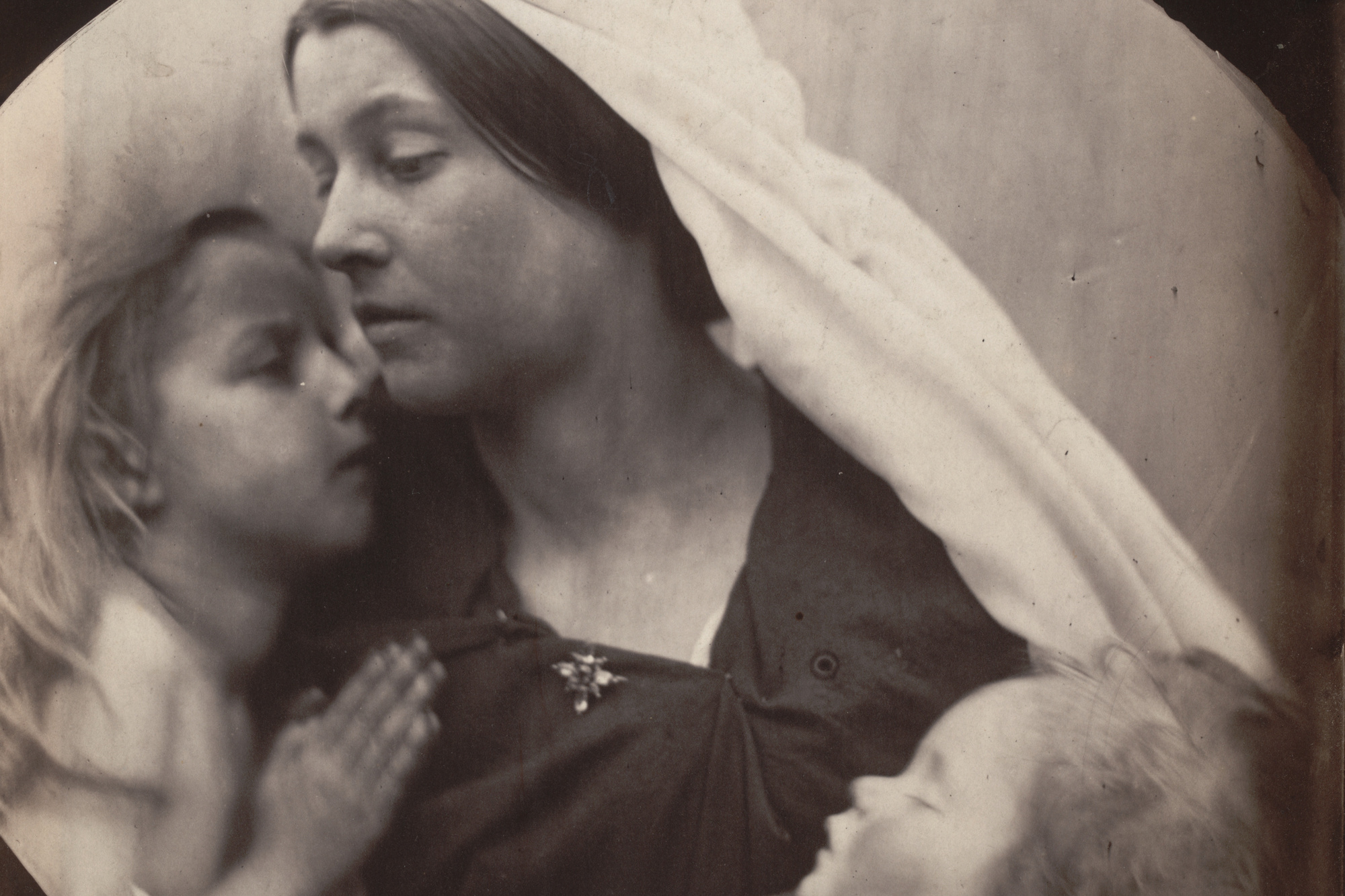 Julia Margaret Cameron. Madonna with Children. 1864. Albumen silver print, 10 1/2 × 8 5/8″ (26.7 × 21.9 cm). Gift of Shirley C. Burden