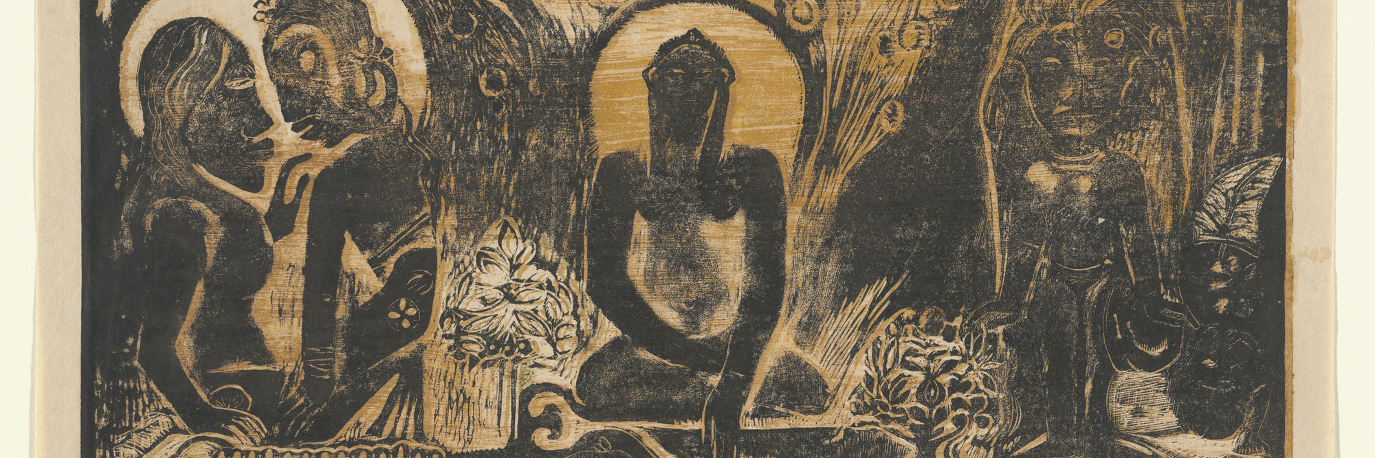 Paul Gauguin. Te Atua (The Gods). 1893–94. Woodcut, 8 × 13 7/8″ (20.3 × 35.2 cm). Printer: the artist, Paris. Edition: approx. 7. Gift of Abby Aldrich Rockefeller
