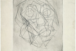 Alberto Giacometti. Cubist Head. 1933. Engraving, plate: 12 1/16 × 10ʺ (30.6 × 25.4 cm); sheet: 20 × 14 15/16ʺ (50.8 × 38 cm). Publisher: unpublished. Printer: the artist at Atelier 17, Paris. Edition: unique. Gift of Mr. Stanley W. Hayter. © 2016 Artists Rights Society (ARS), New York / ADAGP, Paris