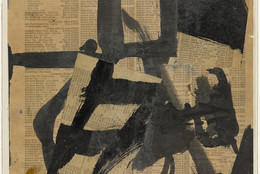 Franz Kline. Untitled II. c. 1952. Ink and oil on cut-and-pasted telephone book pages on paper on board, 11 × 9ʺ (28.1 × 23 cm). Purchase. © 2016 The Franz Kline Estate / Artists Rights Society (ARS), New York. Photo: John Wronn