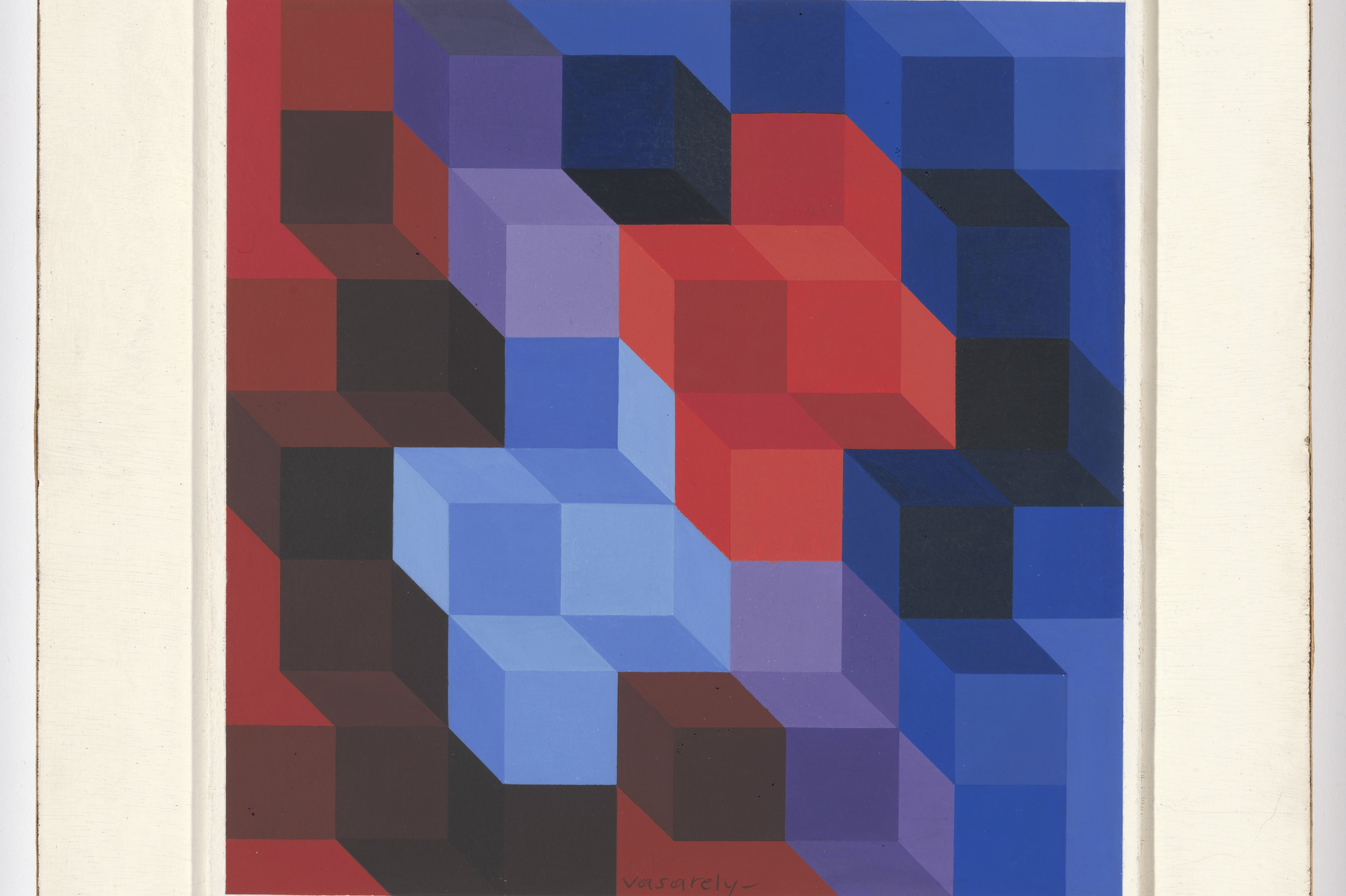 Victor Vasarely. Study for Deuton RB. 1966. Gouache on paper, 9 7/8 × 9 7/8ʺ (25.1 × 25.1 cm). Gift of Mrs. Lily Auchincloss. © 2016 Artists Rights Society (ARS), New York / ADAGP, Paris