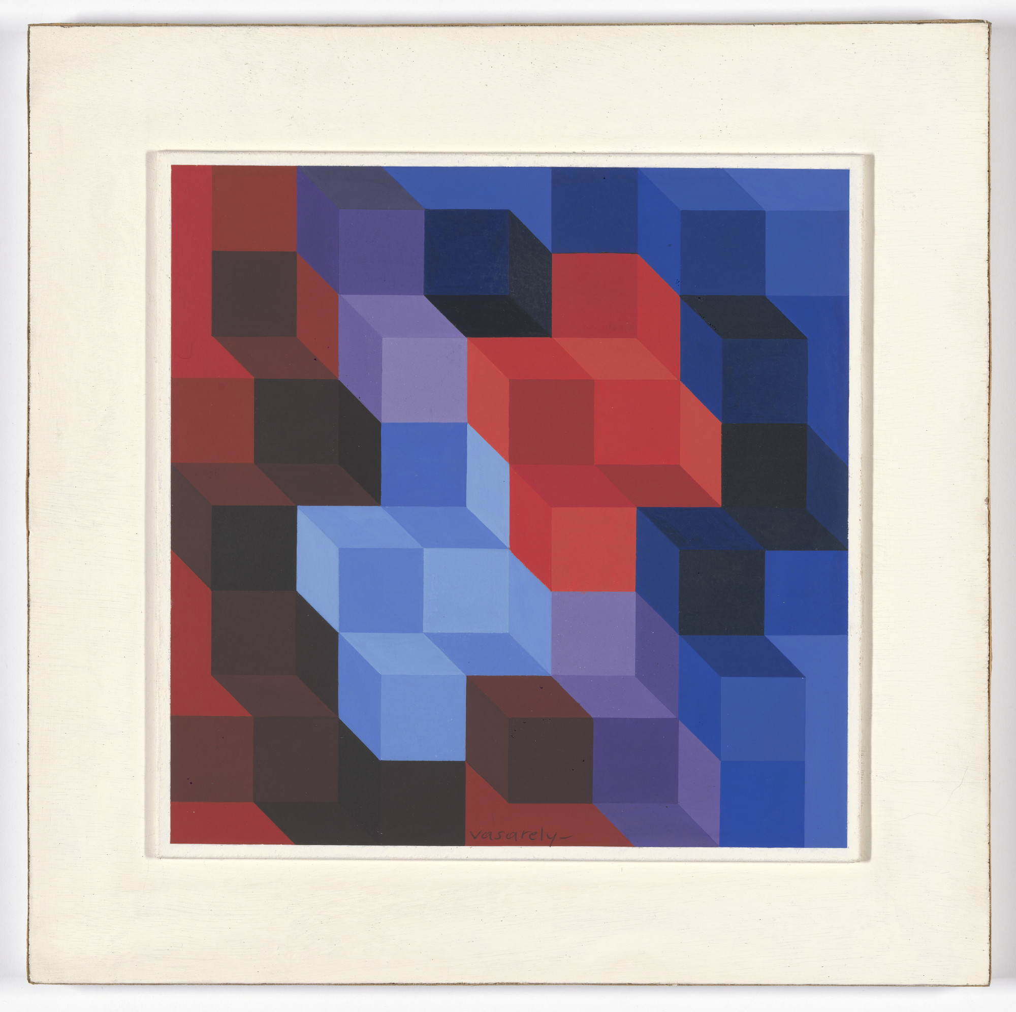 Victor Vasarely. Study for Deuton RB. 1966. Gouache on paper, 9 7⁄8 × 9 7/8ʺ (25.1 × 25.1 cm). Gift of Mrs. Lily Auchincloss. © 2016 Artists Rights Society (ARS), New York / ADAGP, Paris