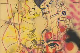 Sigmar Polke. Untitled. 1971. Watercolor, gouache, and synthetic polymer paint on paper mounted on canvas, 93 1/4 × 69 3/4″ (236.9 × 177.2 cm). Gift of the Dannheisser Foundation. © 2016 Estate of Sigmar Polke / Artists Rights Society (ARS), New York / VG Bild-Kunst, Bonn, Germany