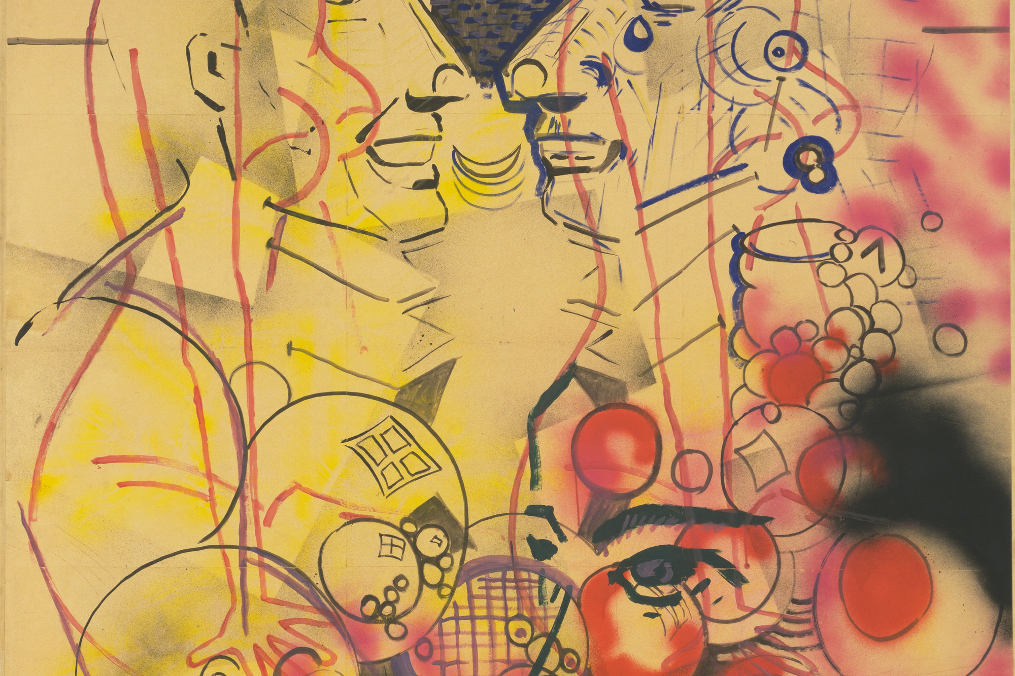 Sigmar Polke. Untitled. 1971. Watercolor, gouache, and synthetic polymer paint on paper mounted on canvas, 93 1/4 × 69 3/4″ (236.9 × 177.2 cm). Gift of the Dannheisser Foundation. © 2016 Estate of Sigmar Polke / Artists Rights Society (ARS), New York / VG Bild-Kunst, Bonn, Germany