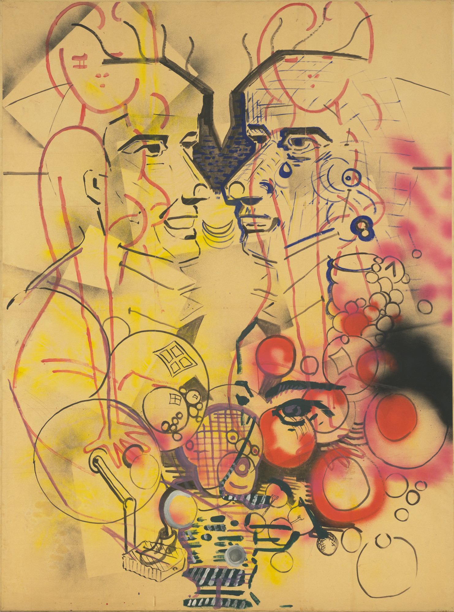 Sigmar Polke. Untitled. 1971. Watercolor, gouache, and synthetic polymer paint on paper mounted on canvas, 93 1⁄4 × 69 3/4″ (236.9 × 177.2 cm). Gift of the Dannheisser Foundation. © 2016 Estate of Sigmar Polke / Artists Rights Society (ARS), New York / VG Bild-Kunst, Bonn, Germany