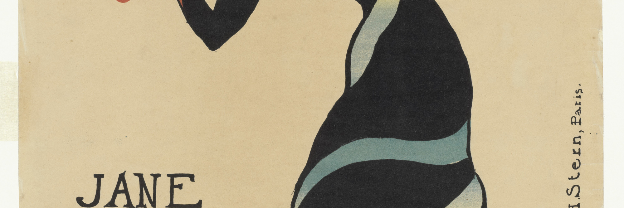Henri de Toulouse-Lautrec. Jane Avril. 1899. Lithograph, composition: 22 1/16 × 14 1/16″ (56 × 35.7 cm); sheet: 22 1/16 × 15″ (56 × 38.1 cm). Publisher: Jane Avril, Paris. Printer: Henri Stern, Paris. Edition: 25. Gift of Abby Aldrich Rockefeller