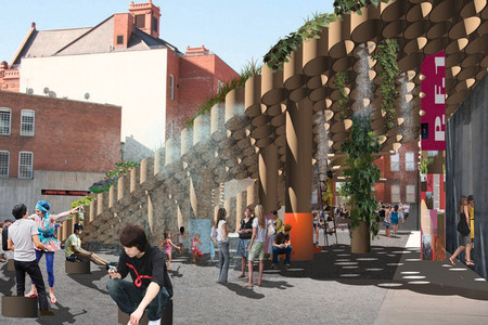 Amale Andraos and Dan Wood, Work Architecture Company New York. P.F.1 (Public Farm 1). 2008. Young Architects Project, MoMA PS1, New York, winner. Rendering courtesy of Work Architecture Company. © All rights reserved