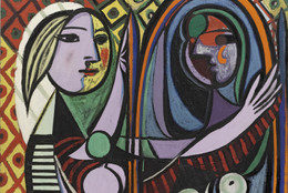 Pablo Picasso. Girl before a Mirror. Boisgeloup, March 1932. Oil on canvas, 64 × 51 1/4″ (162.3 × 130.2 cm). Gift of Mrs. Simon Guggenheim. © 2016 Estate of Pablo Picasso / Artists Rights Society (ARS), New York