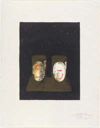 Jasper Johns. Working proof for Ale Cans. 1964. Lithograph with ink and crayon additions, Composition: 14 1/16 × 11″ (35.7 × 27.9 cm) Sheet: 22 5/8 × 17 5/8″ (57.5 × 44.8 cm). Gift of the artist in honor of Tatyana Grosman. © 2016 Jasper Johns / Licensed by VAGA, New York