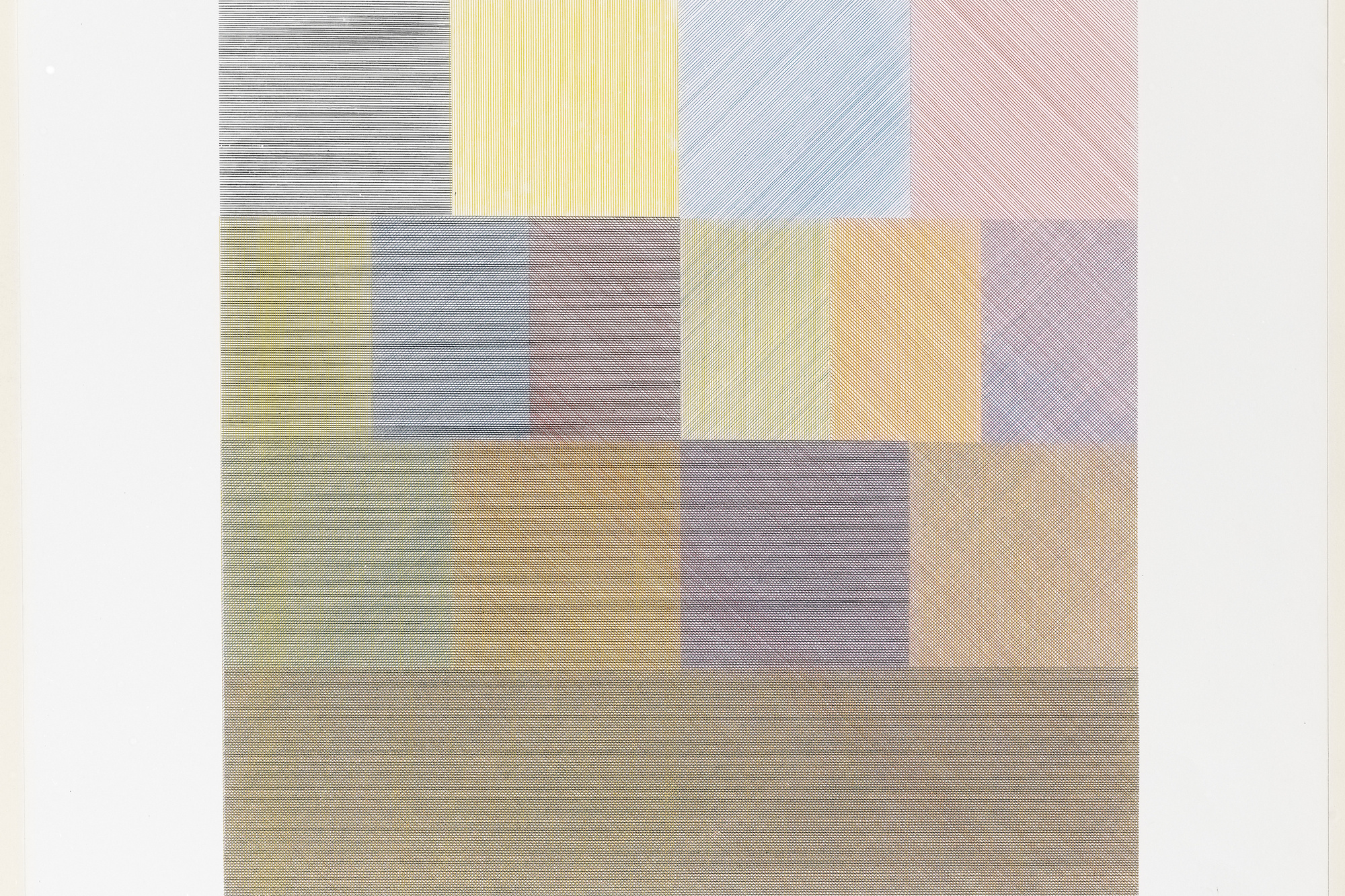 Sol LeWitt. Composite Series. 1970. One from a series of five screenprints, composition (each): 14 × 14″ (35.6 × 35.6cm); sheet (each): 20 × 20″ (50.8 × 50.8cm). Publisher: Sarah Lawrence Art Press, New York. Printer: John Campione, New York. Edition: 150. Alva Gimbel Fund. © 2016 Sol LeWitt / Artists Rights Society (ARS), New York