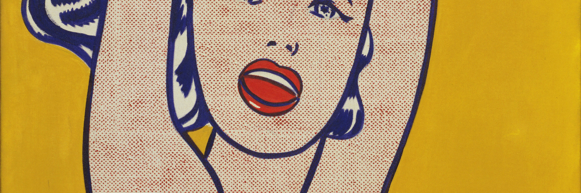 Roy Lichtenstein. Girl with Ball. 1961. Oil on canvas, 60 1/4 × 36 1/4″ (153 × 91.9 cm). Gift of Philip Johnson