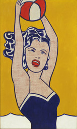 Roy Lichtenstein. Girl with Ball. 1961. Oil on canvas, 60 1/4 × 36 1/4″ (153 × 91.9 cm). Gift of Philip Johnson