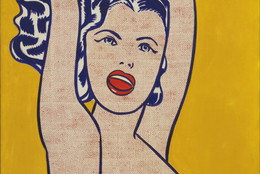 Roy Lichtenstein. Girl with Ball. 1961. Oil on canvas, 60 1/4 × 36 1/4″ (153 × 91.9 cm). Gift of Philip Johnson