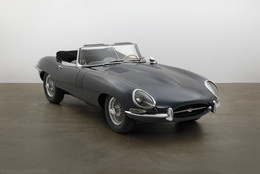 Sir William Lyons, Malcolm Sayer, William M. Heynes. E-Type Roadster. 1963. Steel unibody construction, 48 × 66 × 176″ (121.9 × 167.6 × 447 cm). Manufacturer: Jaguar Cars Ltd., England. Gift of Jaguar Cars. Photo: Jonathan Muzikar. © 1997 The Museum of Modern Art, New York