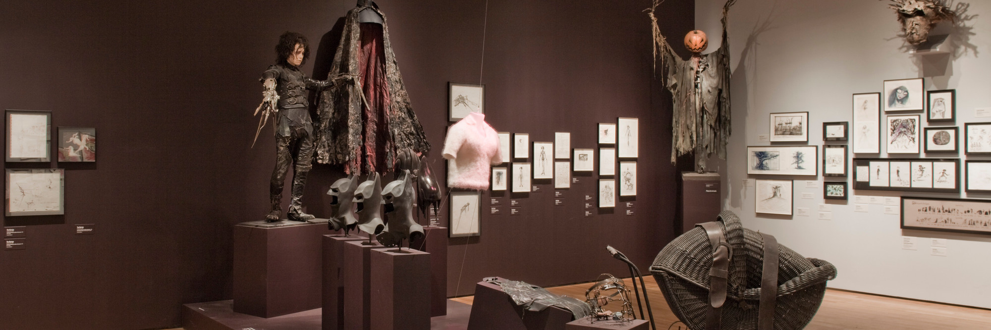 Installation view of Tim Burton at The Museum of Modern Art, New York. Photo: Thomas Griesel